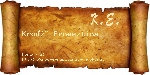 Kroó Ernesztina névjegykártya