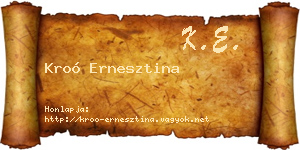 Kroó Ernesztina névjegykártya